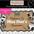 Load image into Gallery viewer, Pretty in Black & White Personalized Banner | Banner Bar
