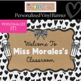 Load image into Gallery viewer, Pocketful of Hearts Personalized Vinyl Classroom Banner | Banner Bar
