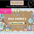 Load image into Gallery viewer, Back to School Pastel Cuties Personalized Banner | Banner Bar
