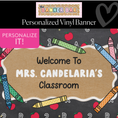 Load image into Gallery viewer, Apples and ABCs Personalized Classroom Banner | Banner Bar
