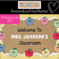 Load image into Gallery viewer, Schoolhouse Apples Personalized Banner | Banner Bar

