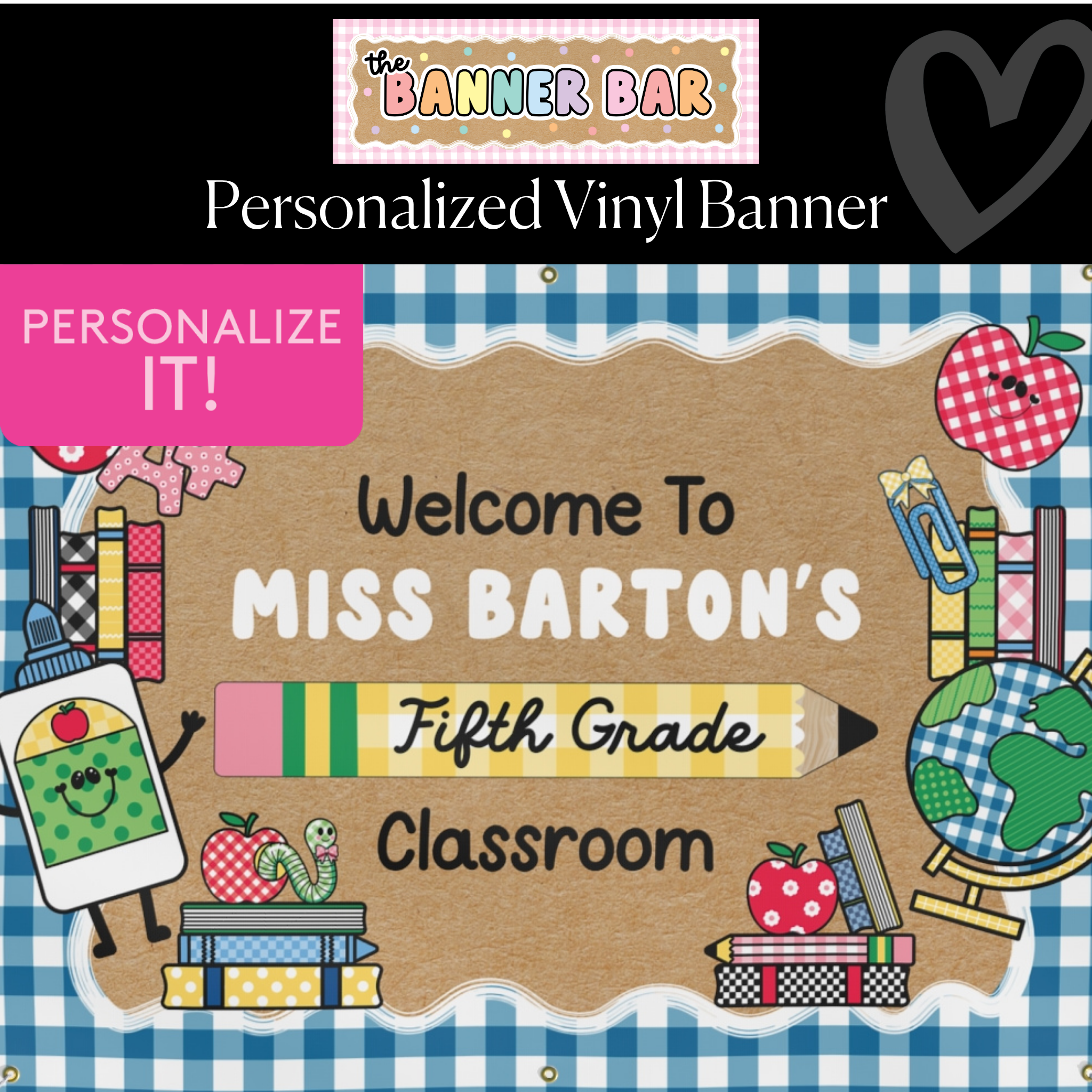 90s Teacher Personalized Classroom Banner | Banner Bar