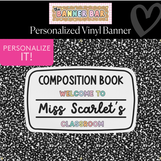 Composition Cutie Personalized Banner | Banner Bar