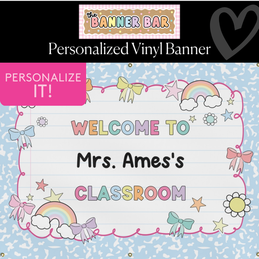 Pastel School Vibes Personalized Banner | Banner Bar
