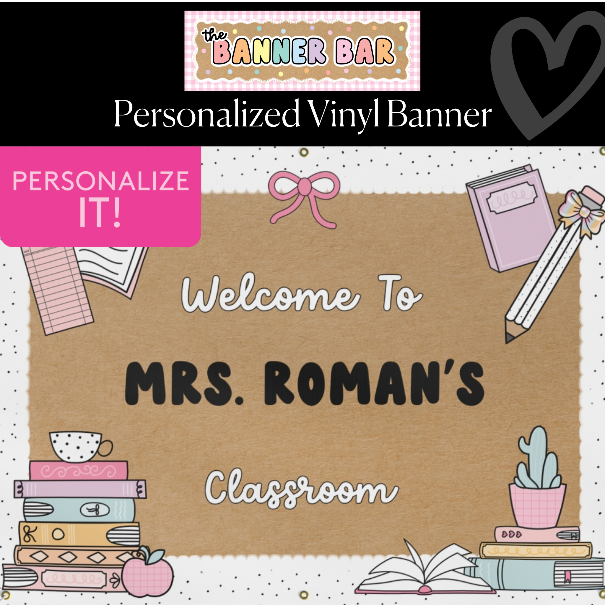Just One More Chapter Personalized Banner | Banner Bar
