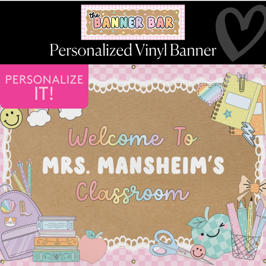Notebook Doodles Personalized Classroom Banner | Banner Bar