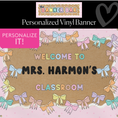 Load image into Gallery viewer, Pastel Rainbow Bows Personalized Banner | Banner Bar
