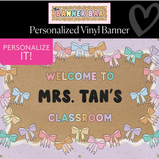 Charming Pastel Bows Classroom Banner | Banner Bar