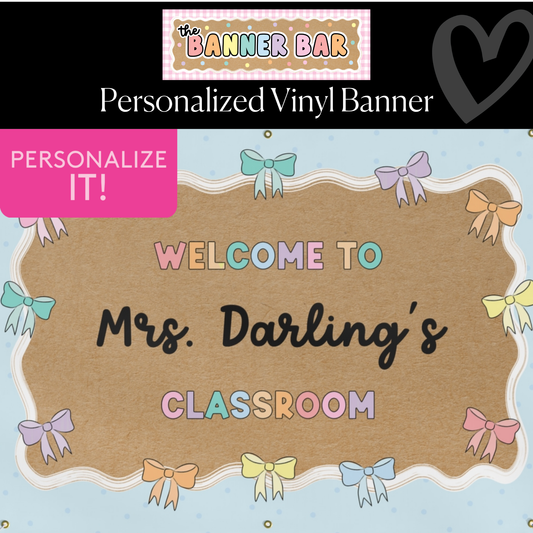 Sweet Pastels Personalized Classroom Banner | Banner Bar