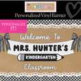 Load image into Gallery viewer, Pencil & Bows Personalized Classroom Banner | Banner Bar
