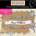 Load image into Gallery viewer, Pastel Yellow Happy Teacher Personalized Classroom Banner | Banner Bar
