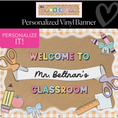 Load image into Gallery viewer, Pastel Orange Happy Teacher Personalized Classroom Banner | Banner Bar
