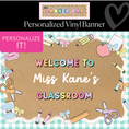 Load image into Gallery viewer, Pastel Mint Gingham School Supplies Personalized Banner | Banner Bar
