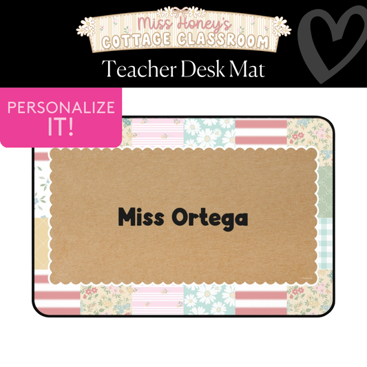 Patchwork Personalized Desk Mat | Miss Honey's Cottage Classroom