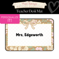 Load image into Gallery viewer, Quilted Floral Personalized Desk Mat | Miss Honey's Cottage Classroom
