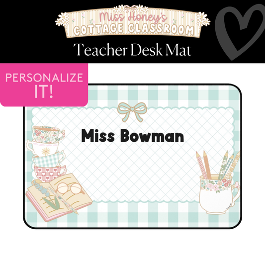 Book Lover's Dream Personalized Desk Mat | Miss Honey's Cottage Classroom