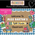 Load image into Gallery viewer, 90s Teacher Personalized Classroom Banner | Banner Bar
