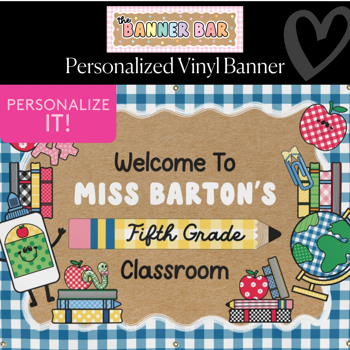 90s Teacher Personalized Classroom Banner | Banner Bar