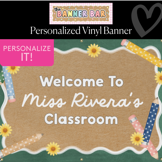 Chalkboard Charm Personalized Banner | Banner Bar