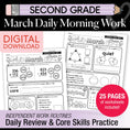 Load image into Gallery viewer, Printable Second Grade March Daily Morning Work
