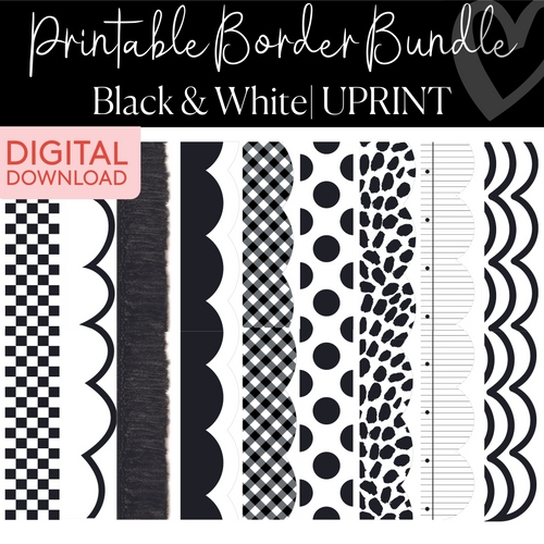 Printable Border Bundle | Black & White