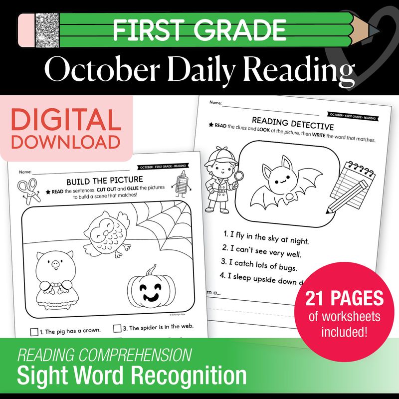 Printable First Grade October Daily Reading