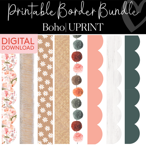 boho printable border bundle 
