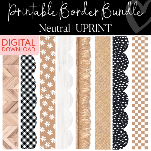 neutral printable border bundle 