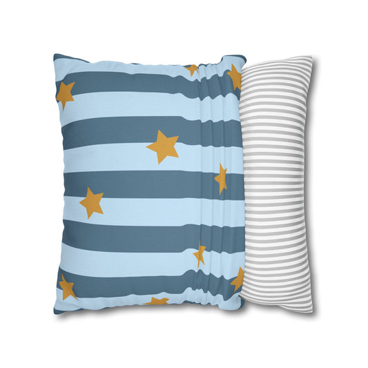 Blue Raspberry Taffy Stripe Classroom Pillow Cover | Storybook Circus
