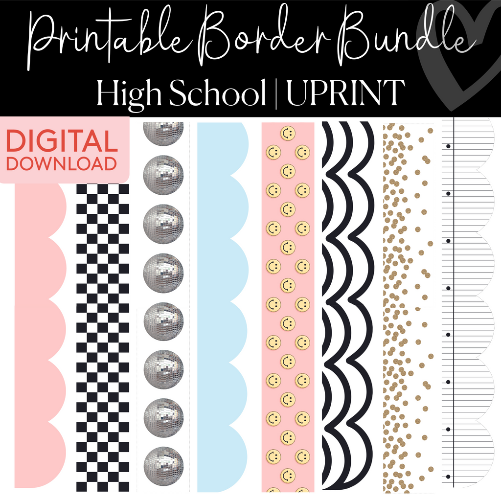 Printable Border Bundle High School UPRINT Schoolgirl Style