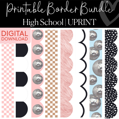 high school printable border bundle 