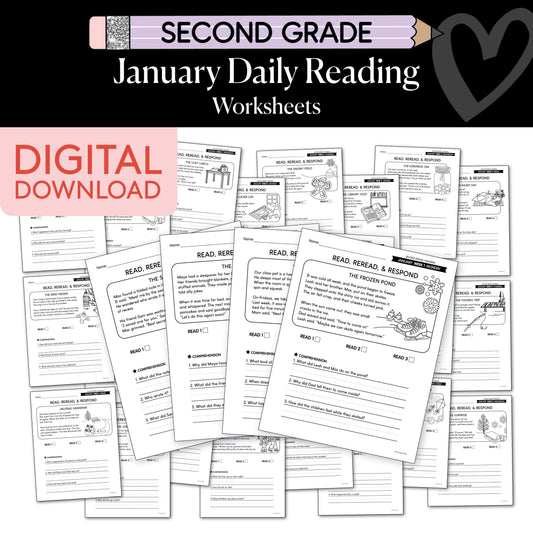 Printable Second Grade January Daily Reading