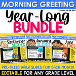 Morning Meeting Slides Daily Agenda Templates Morning Greeting EDITABLE BUNDLE