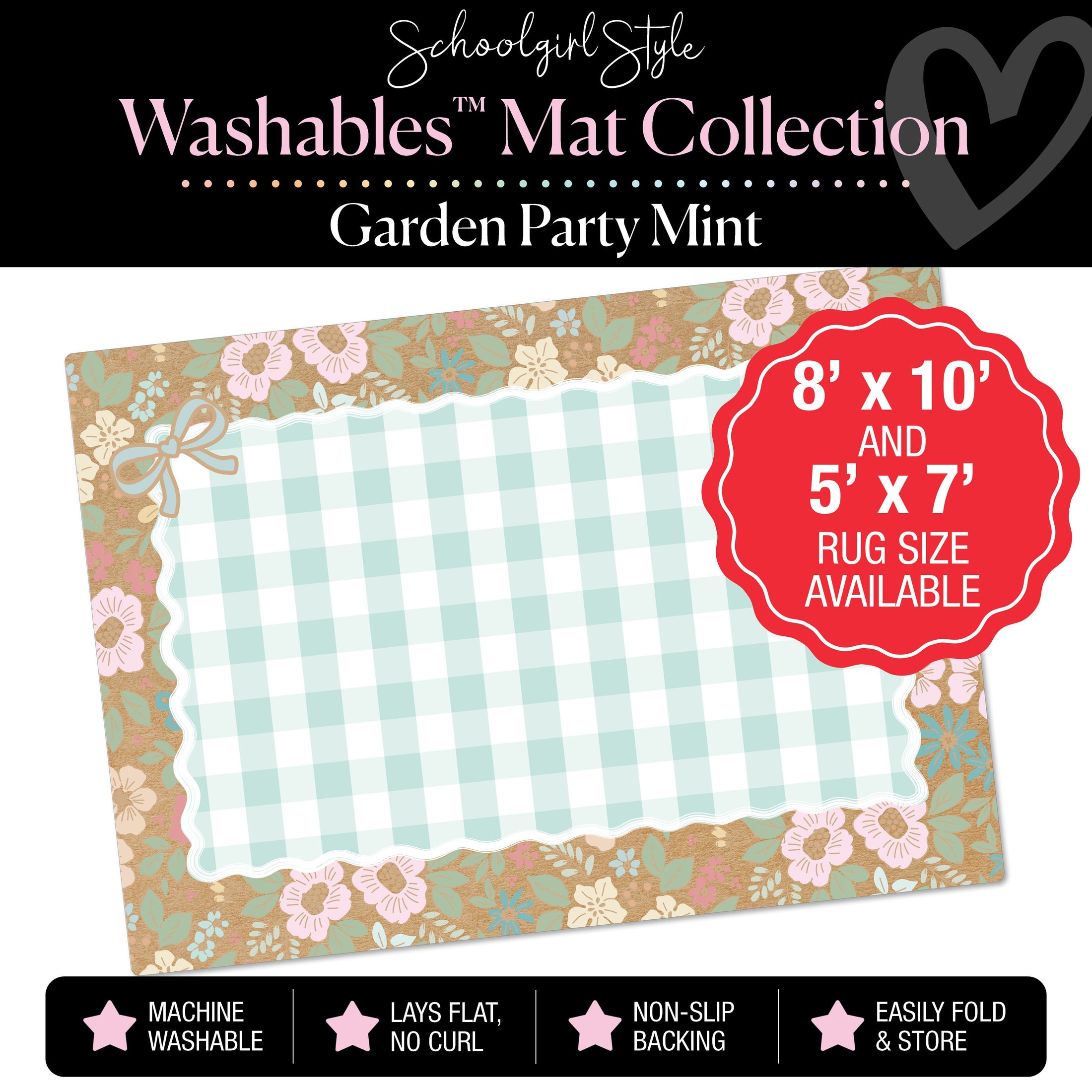Garden Party Mint Classroom Mat by Schoolgirl Style
