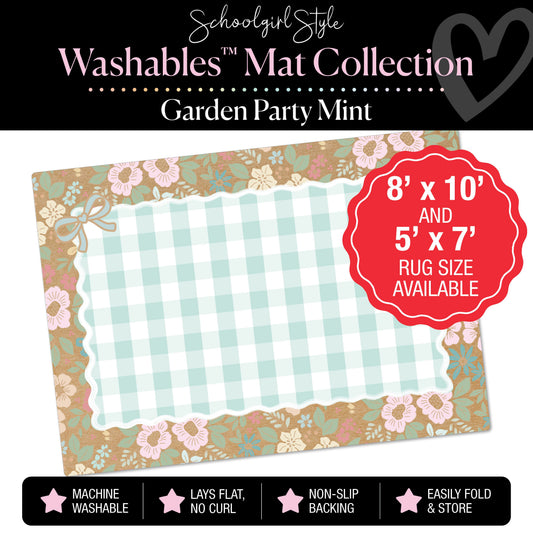 Garden Party Mint Classroom Mat by Schoolgirl Style