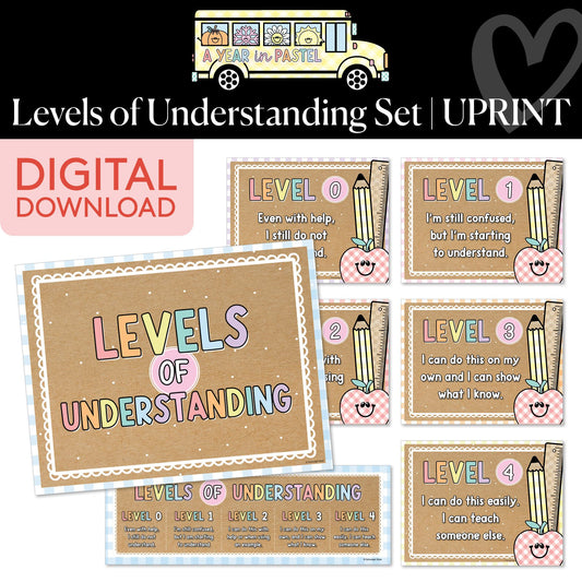Printable Levels of Understanding Set | A Year In Pastel