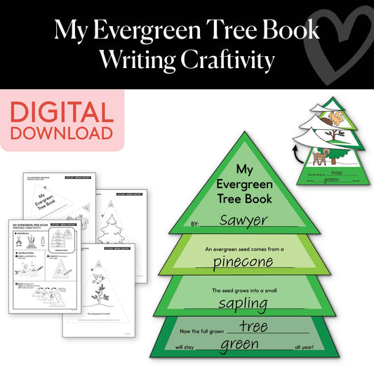 Printable December My Evergreen Tree Book Writing Craftivity