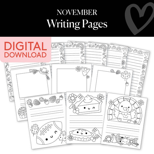 Printable November Writing Pages