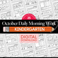 Load image into Gallery viewer, Printable Kindergarten October Daily Morning Work

