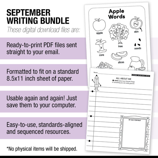 Second Grade September Writing Bundle