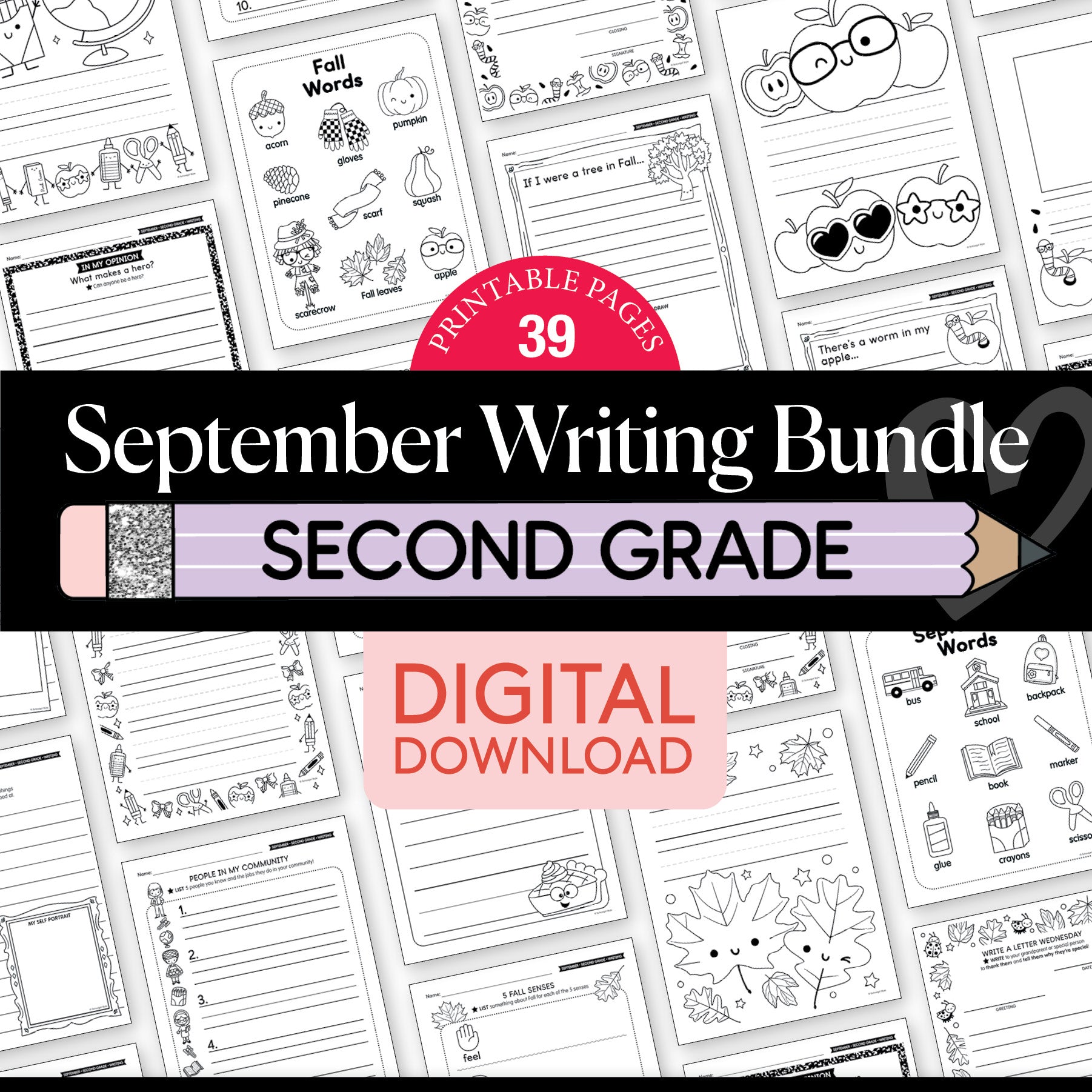 Second Grade September Writing Bundle