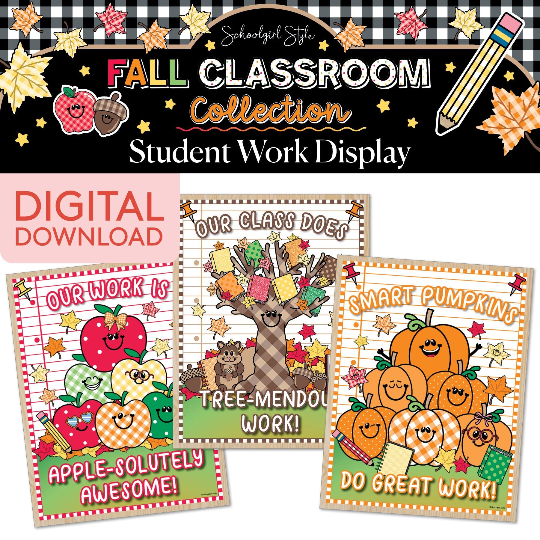 Printable Fall Student Work Display | 90s Teacher