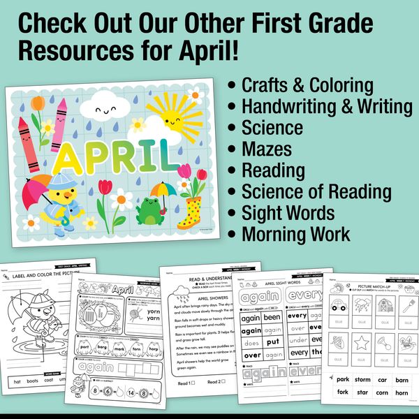 Printable First Grade April Daily Math