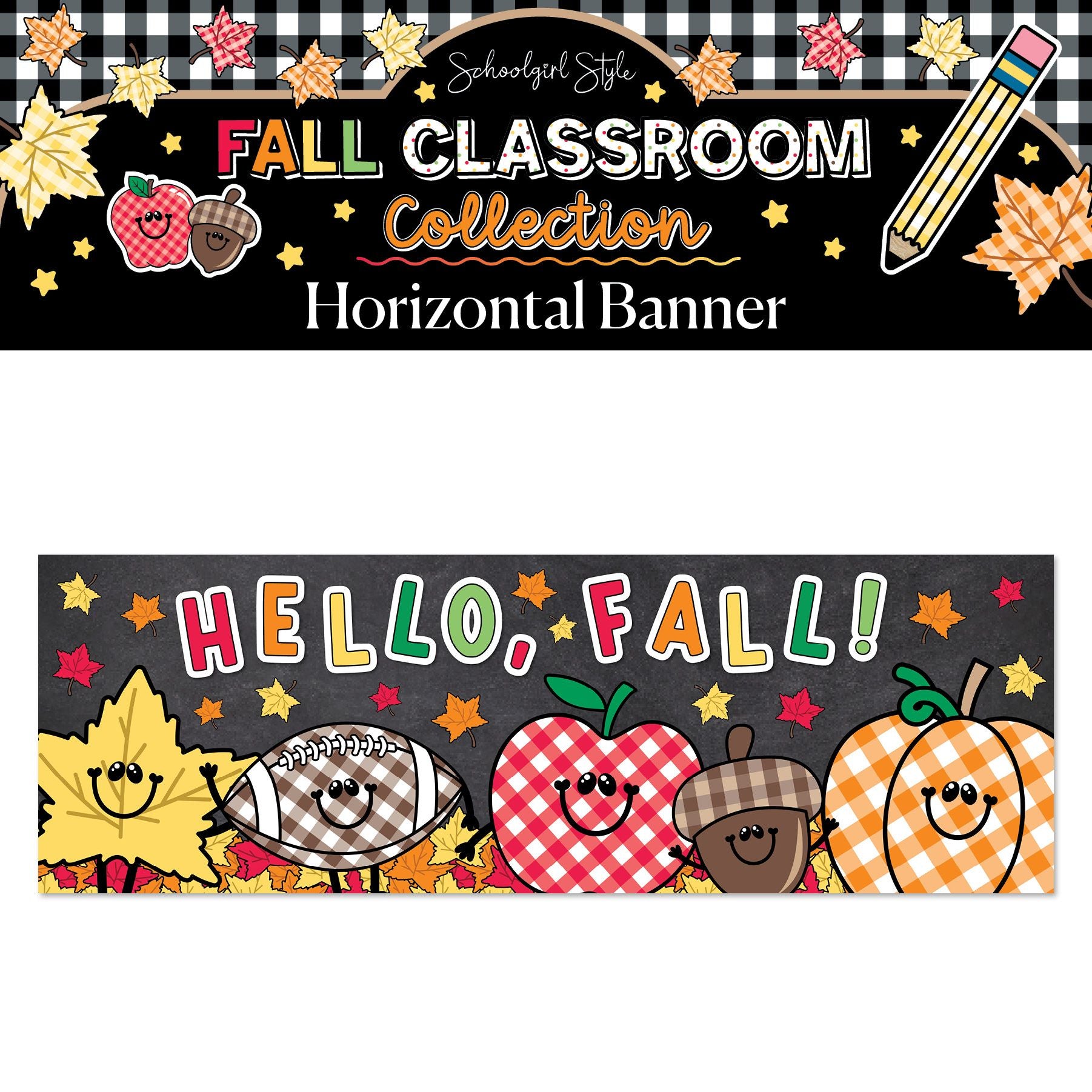 Printable Hello Fall Horizontal Walgreens Ready Kraft Style Banner | 90s Teacher