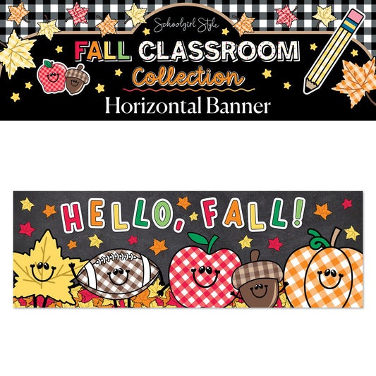 Printable Hello Fall Horizontal Walgreens Ready Kraft Style Banner | 90s Teacher
