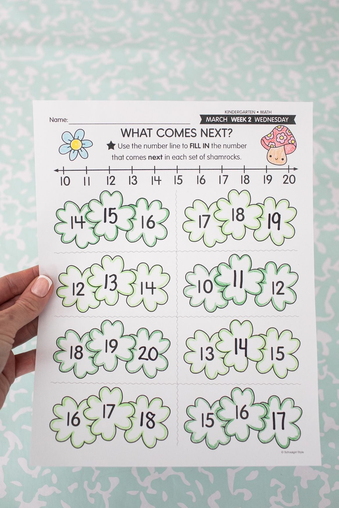 Printable Kindergarten March Daily Math