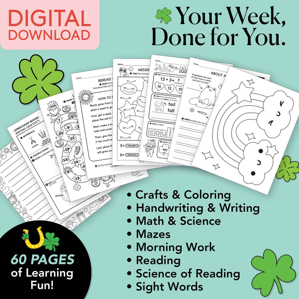 Printable First Grade March Week 2 Resources