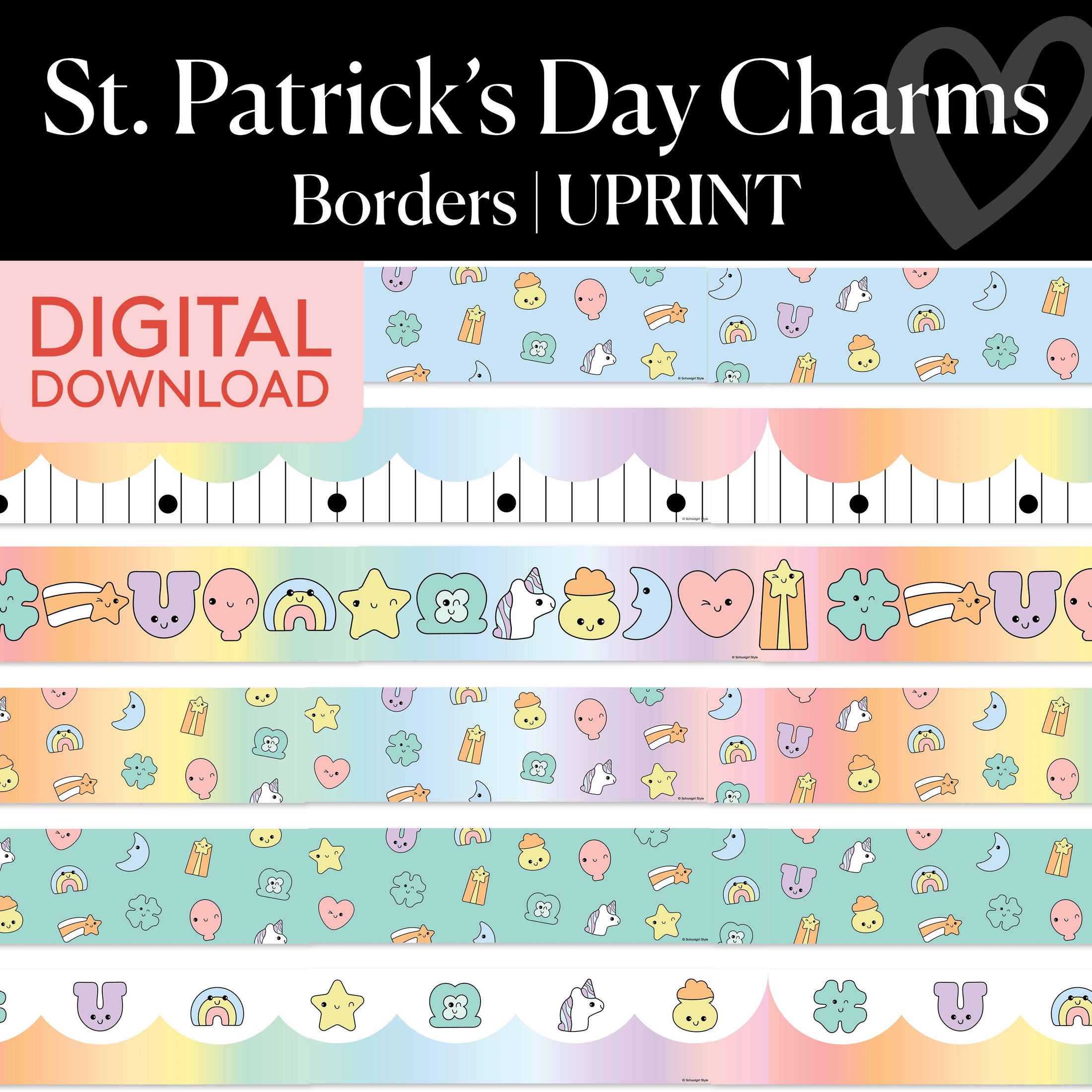 Printable March Borders | St. Patrick's Day Charms