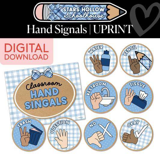 Printable Cozy Hand Signals | School in Stars Hollow