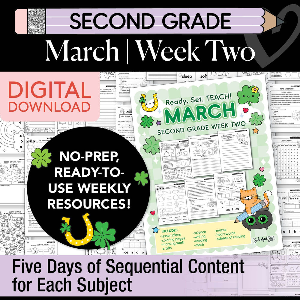 Printable Second Grade March Week 2 Resources